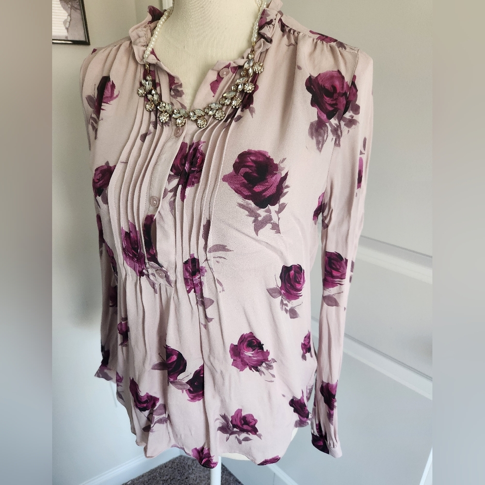 Kate Spade Floral Silk Top Size Small
